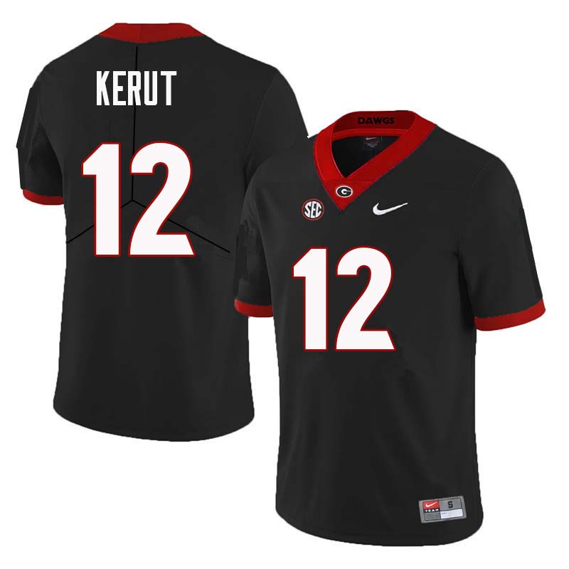 Men Georgia Bulldogs #12 Christian Kerut College Football Jerseys Sale-Black